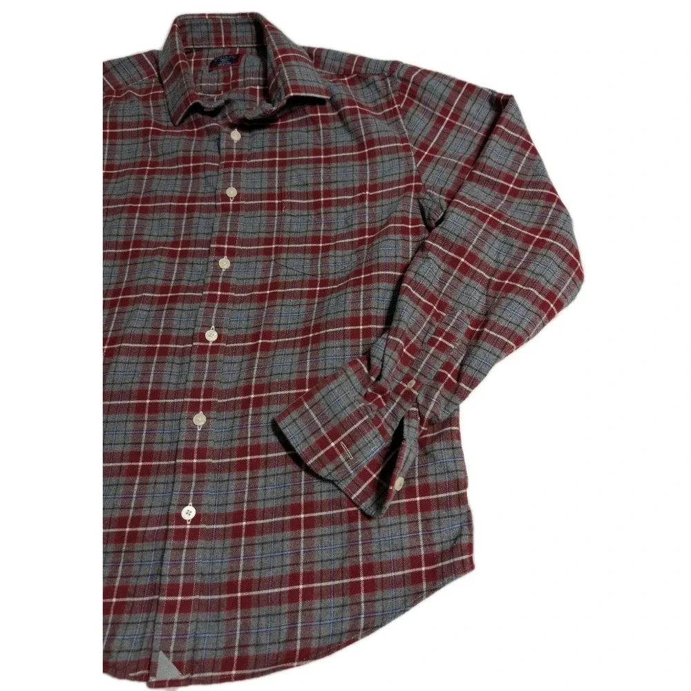 UNTUCKit Cabero Flannel Shirt Mens Medium Slim Fit‎ Red Gray Plaid Button Up...